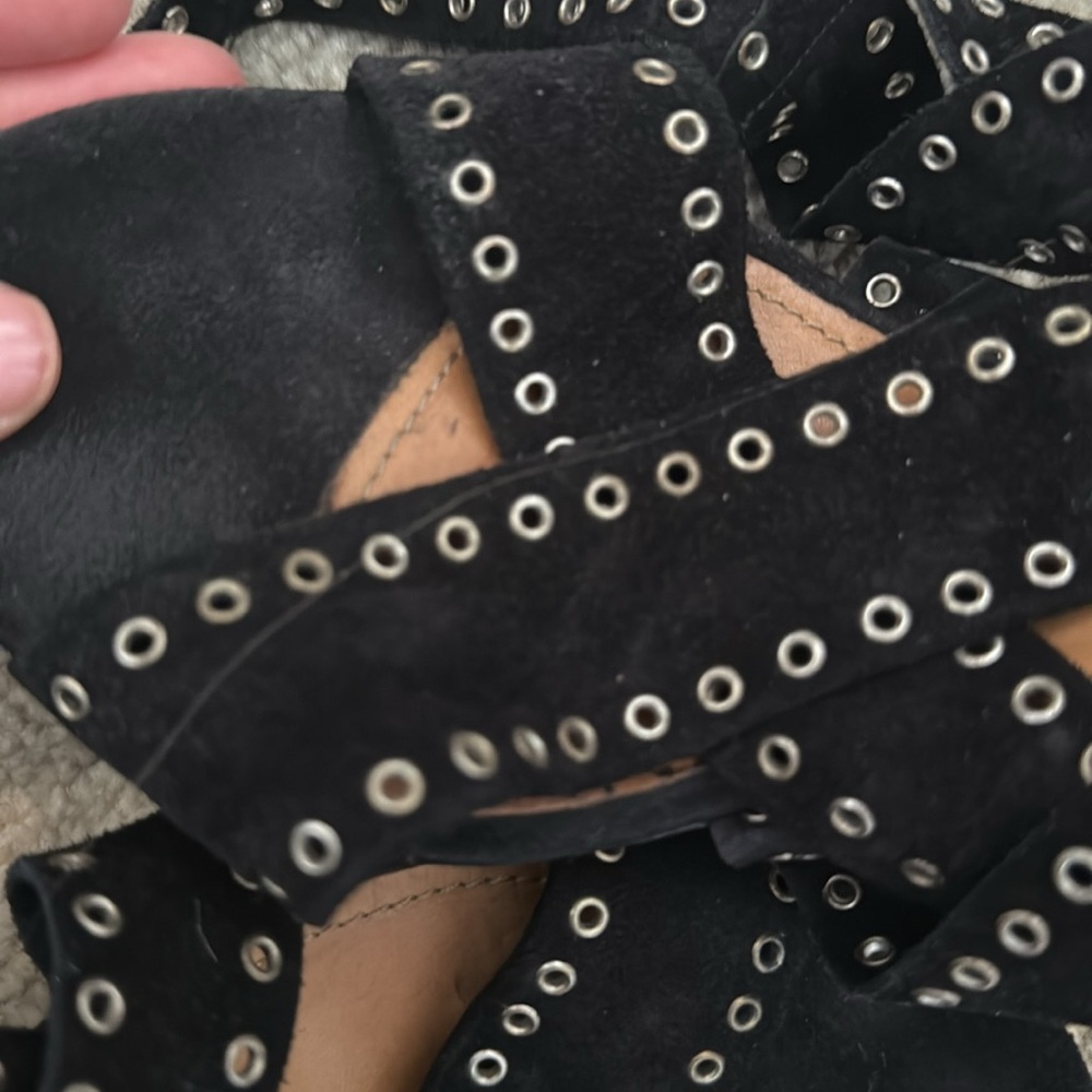Isabel Marant Ayden Black Suede Rivet Wraped Heels - Size 40 - Picture 6 of 6